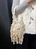 Bohemian Style Natural Shell Piece Woven Armpit Bag Women Casual Seaside Beach Vacation Handmade Bead Tassel Mesh Handbag