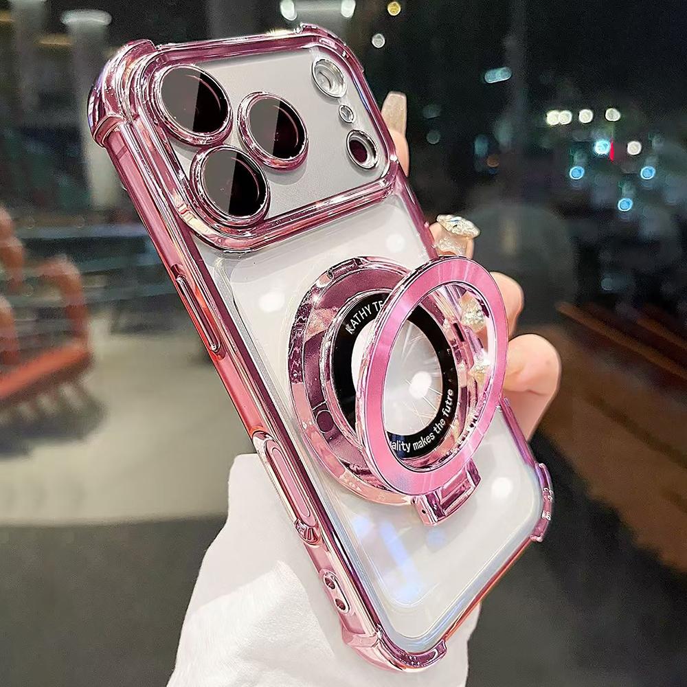 

Розкішна магнітна підставка для бездротової зарядки Magsafe Покритий чохол для телефону для iPhone 17 16 15 14 13 12 11 Pro Max 16 Plus Air Cover iPhone 12 Pro Max