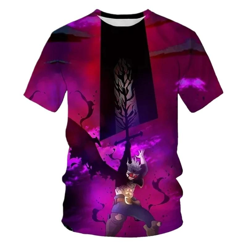 Man's Casual Short Sleeve T-Shirt Anime Black Clover 3D Print Tops Streetwear Cool Tees Parent Adult Clothing Short Sleeve