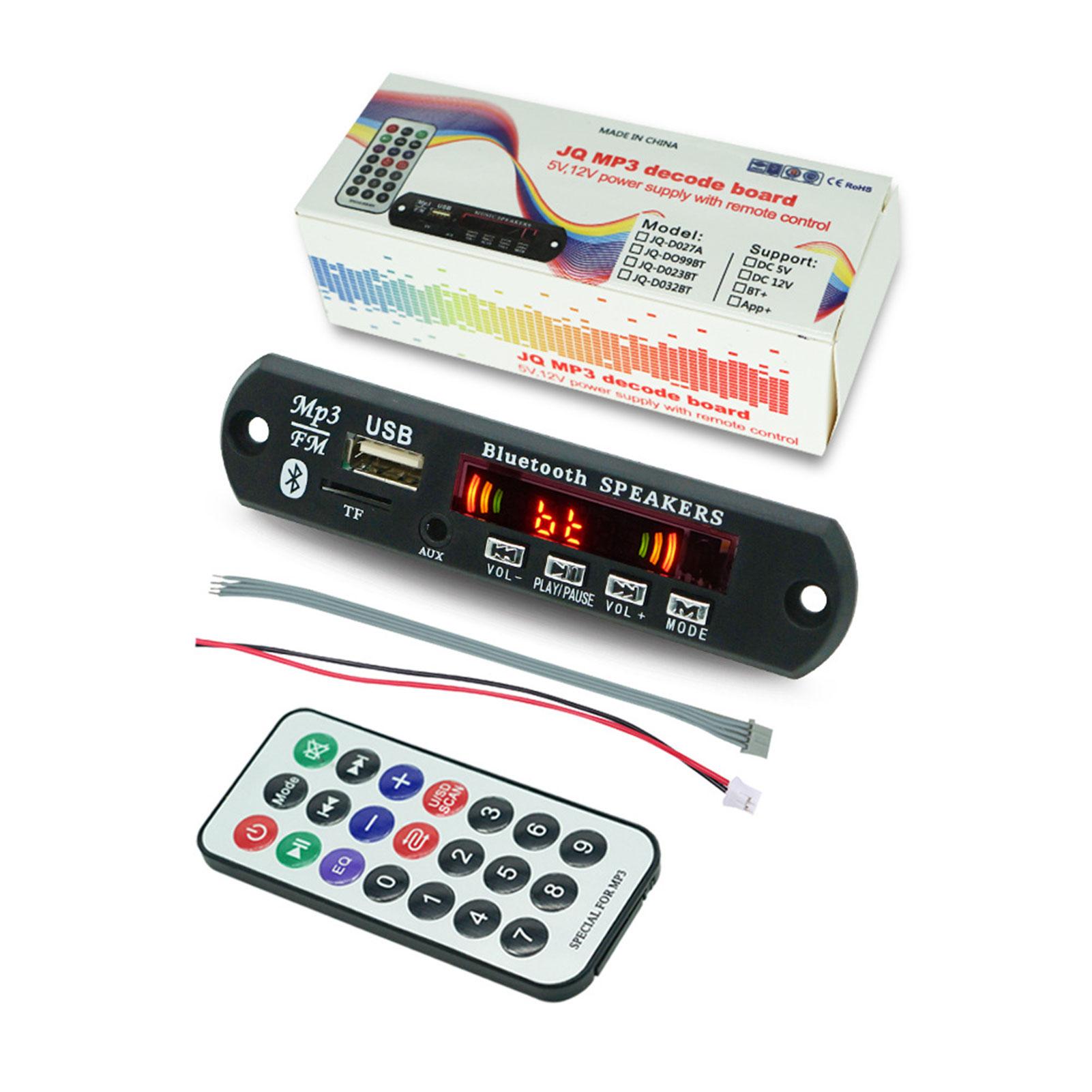 MP3 Decoder Board Bluetooth Module for Car Audio Amplifier with Radio Function 5V_Black чёрный