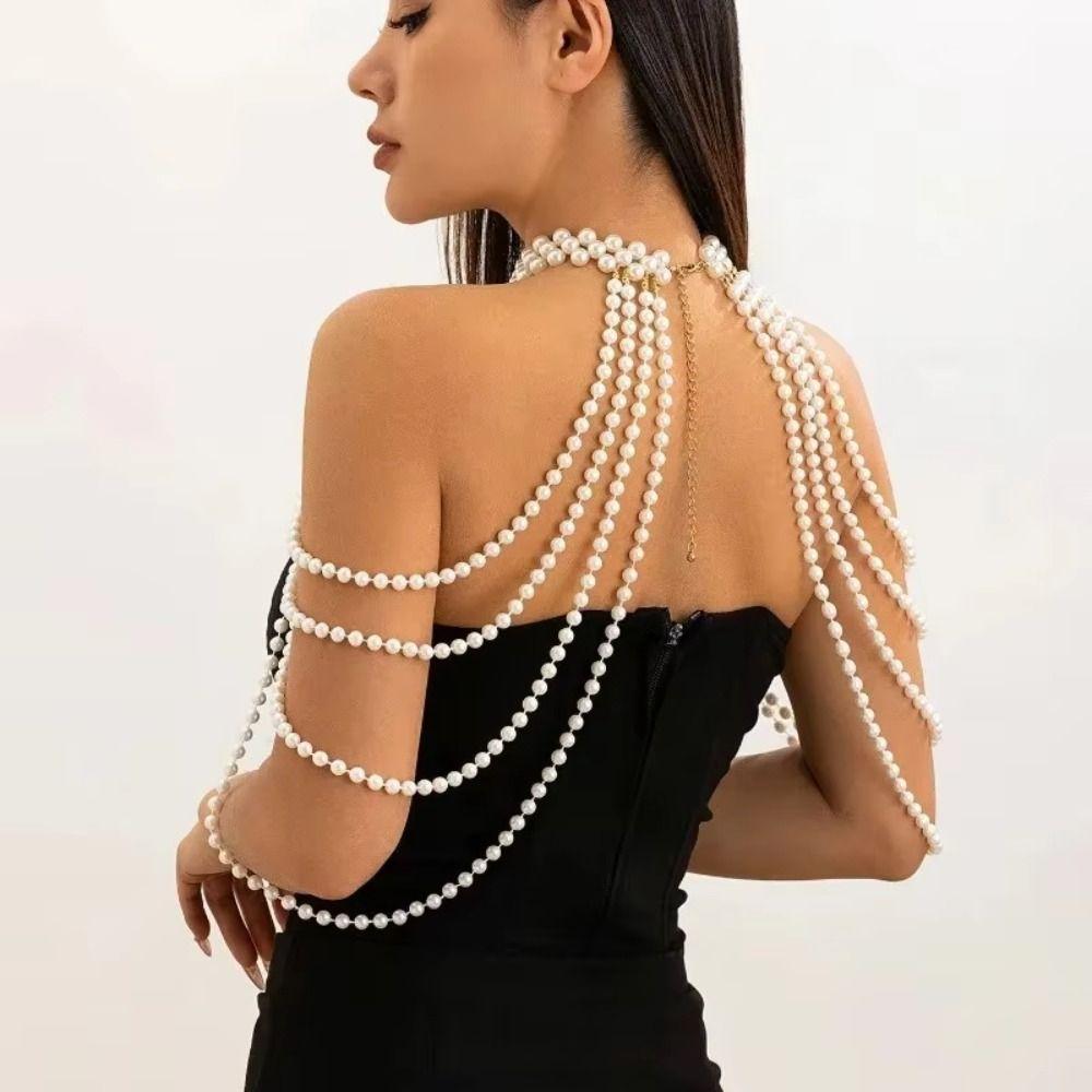 Round Bead Body Chain Jewelry Handmade Jewelry Bridal Tassel Necklace  Bridal Accessories