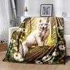 1pc. Fantasy Forest Fox Throw Blanket - Magical Wildlife Art for Home Decor, Office Nap, Outdoor Use, Gift
