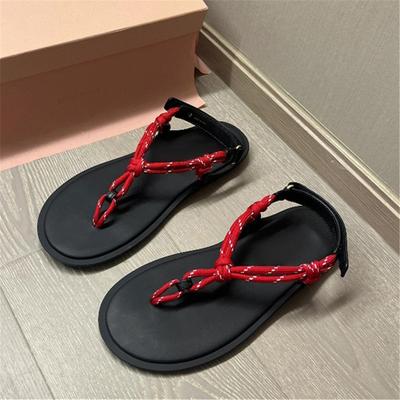 New Rope Women Sandals Casual Flat Shoes Summer Beach Flats Designer Sandalias Mujer Vacation Flip Flops Outdoor Slides