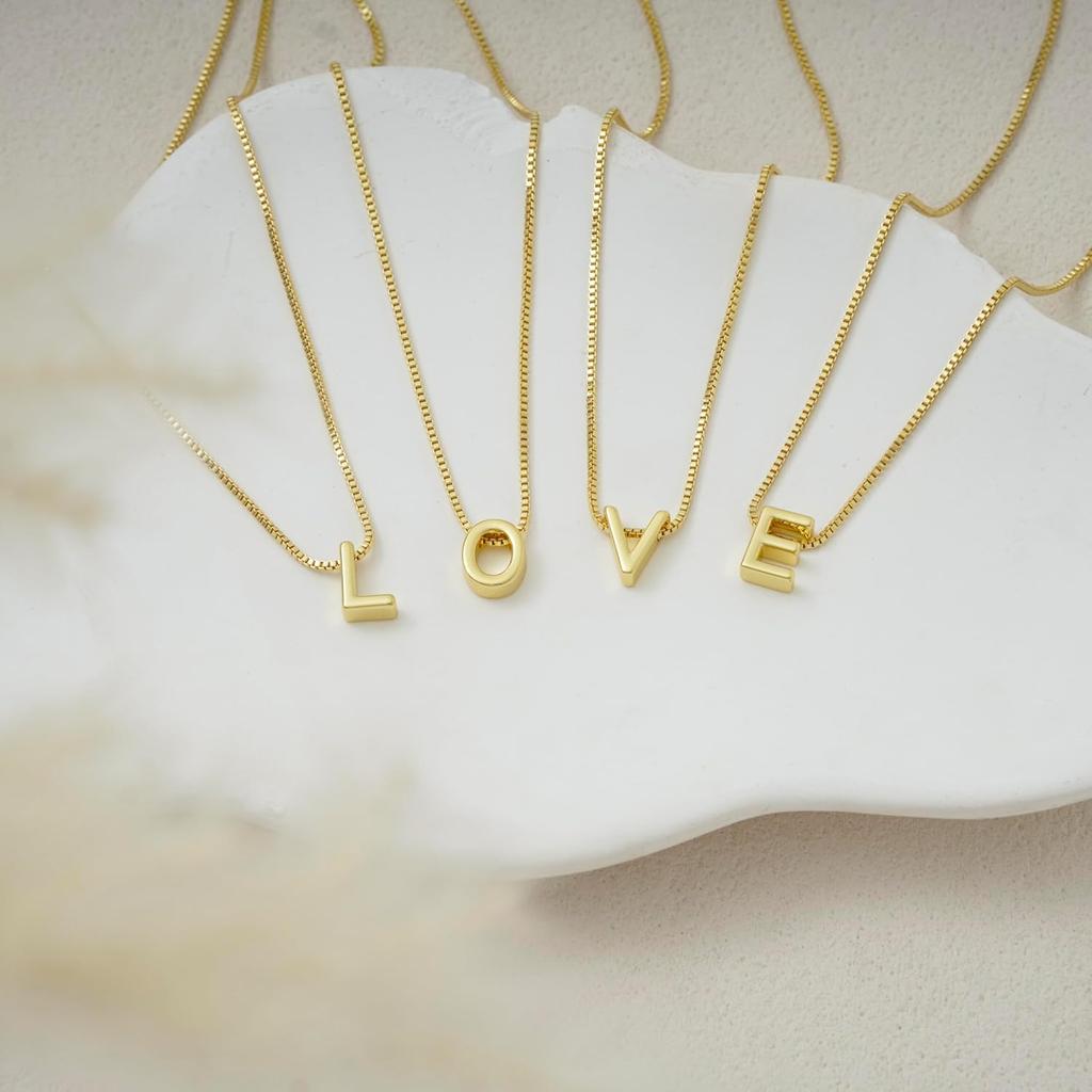 Initial Necklaces for Women Trendy, 14K Gold Plated Dainty A-Z Letter Pendant Necklaces Cute Personalized Name Necklace Non Tarnish Fashion