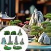9 Pieces Mini Bonsai Figurines Resin Sculpture Decorative Ornaments for Landscaping Aquariums Home Decor Outdoor Space Dollhouse