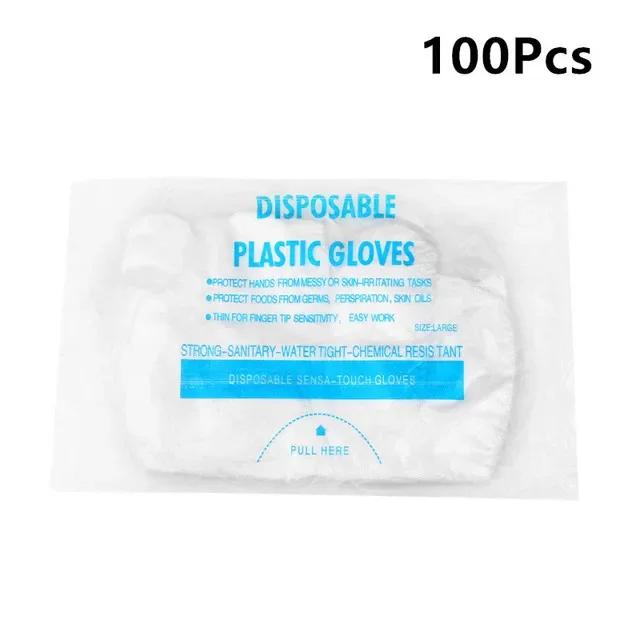

100/200Pcs Food Grade Plastic Disposable Gloves For Transparent Food Gloves Restaurant BBQ Kitchen Cooking Garden Accessories