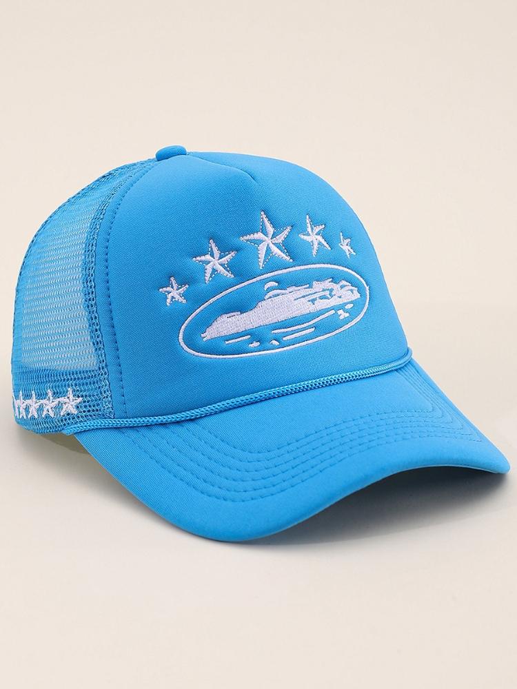 Devil Island American Style Street Retro Embroidered Baseball Cap Men'S Truck Hat Breathable Casual Adjustable Polyester Fiber