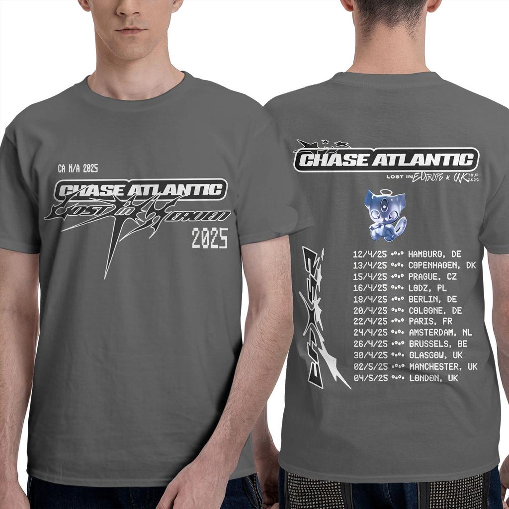 Chase Atlantic  T Shirt Men Music Vintage Pure Cotton T-Shirts Summer Round Neck Hipster Tee Shirt Pattern Oversized Tops