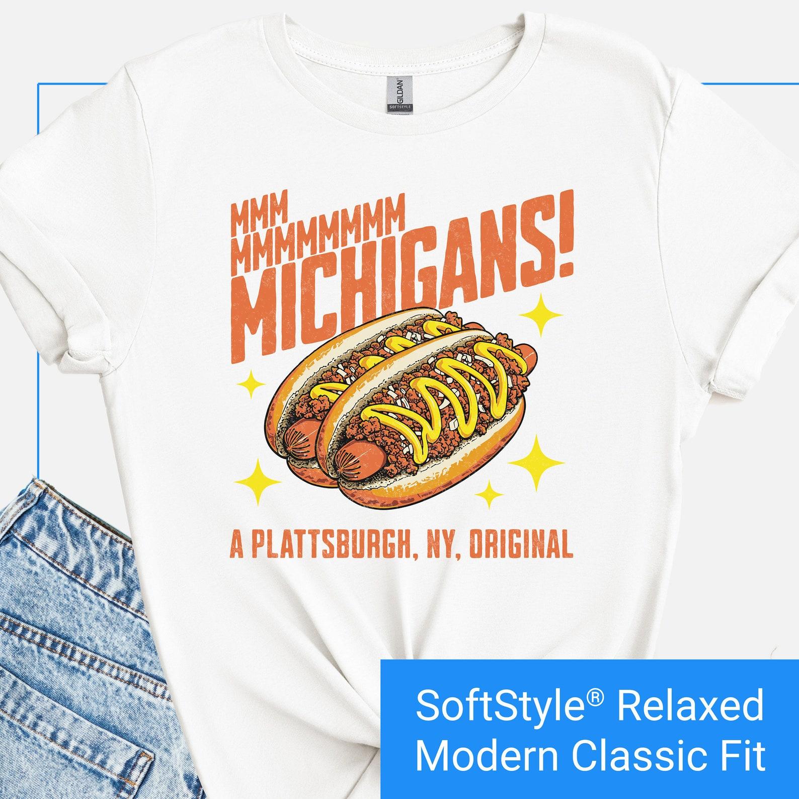 Hot Dog Shirt Featuring Famous Plattsburgh Hot Dog, Funny Frankfurter Tee Hot Dog Gifts, Tshirt for Hot Dog Lovers 2XL