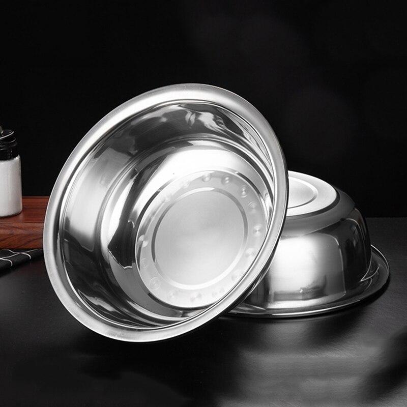 30CM Diameter Stainless Steel Metal Thickened Salad Cooking Basins Household Egg Beating Baking Kitchen Utensil Basin Easy Clean