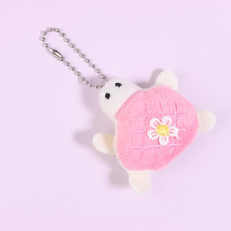 Cartoon Turtle Plush Doll Keychain Anti-Lost Keyring Children Fluffty Keyring Stuffed Animal Doll School Bag Pendant