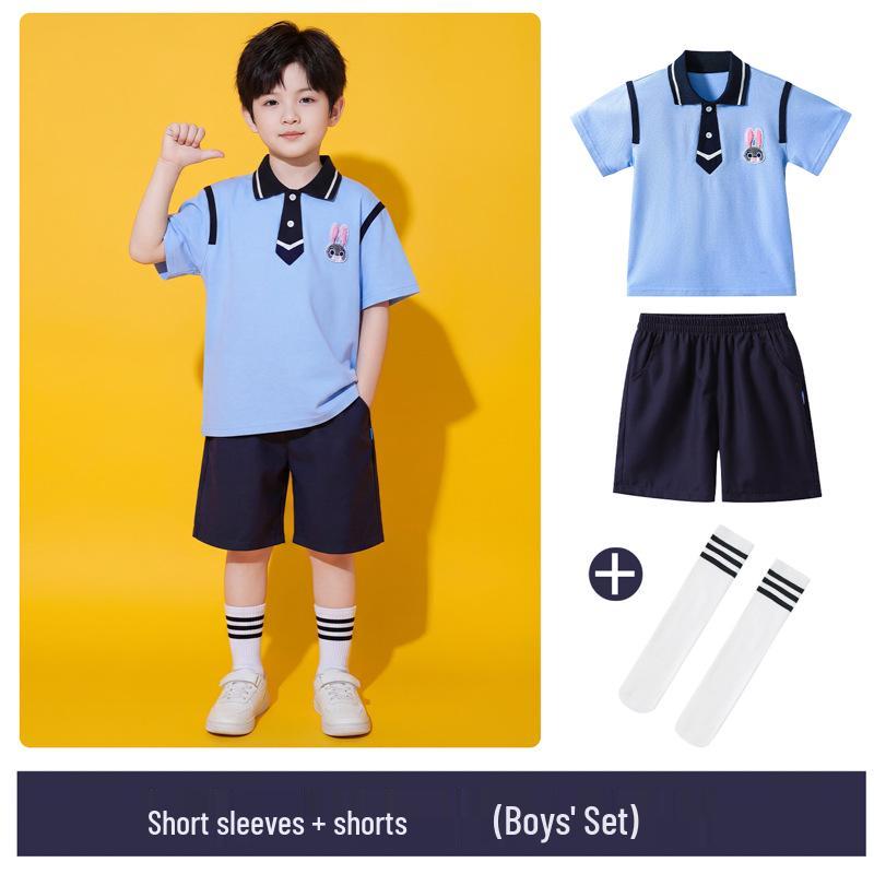 Summer Two-Piece School Uniform Set for Boys & Girls - Kindergarten & Primary School Performance Outfit