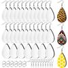 ABIY-60Pcs Sublimation Blank Earrings Unfinished Teardrop Heat Transfer Printing Earrings Pendant for Jewelry DIY Making