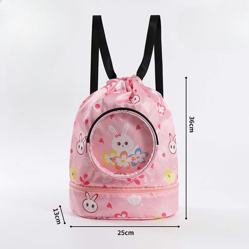 Cute Children's Dry and Wet Separated Swimming Bags Beach Bags Girls' Backpacks Beach Bags Sports Bags and Clothes Storage