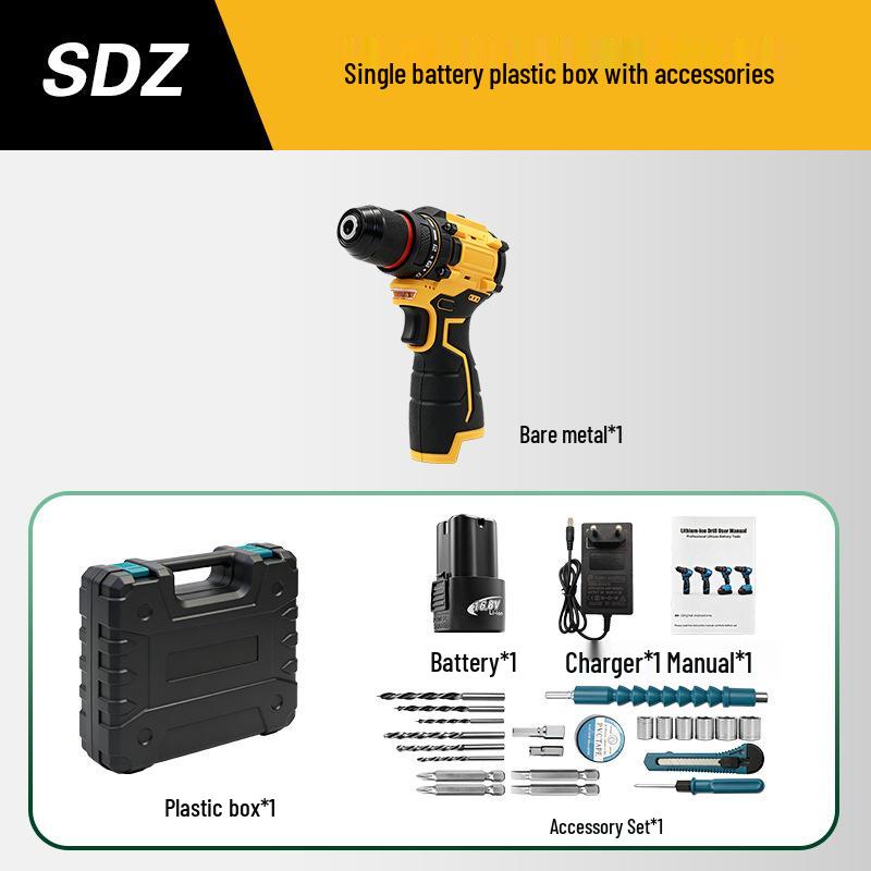 16.8V Brushless Cordless Hand Drill & Screwdriver with Dual-Speed Lithium Battery