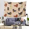 Dachshund Dog  Tapestry Wall Hanging Aesthetic Home Decor Tapestries for Living Room Bedroom
