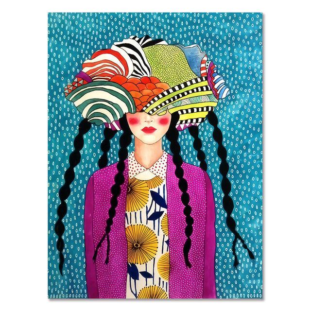 Soyut Moda Vintage Kabarcık Kız duvar sanatı tuval yağlıboya İskandinav Posterler ve Baskılar Duvar Resimleri Hediye Kız Odası Dekor için