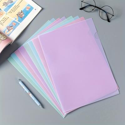 12pcs Premium PP Material Project Folders -L-Shaped A4 Document Sleeves, Durable, Waterproof Storage for Resumes, Papers & Files