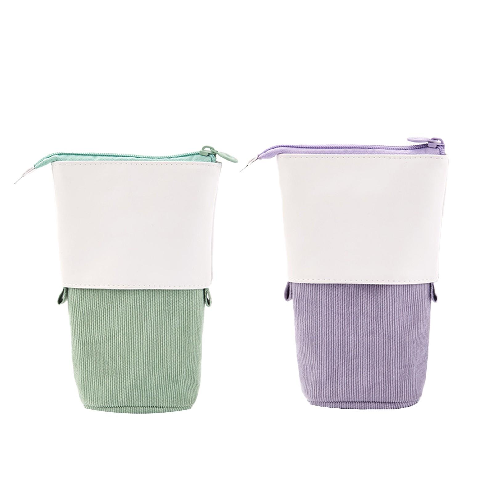 

Телескопический держатель для ручки-карандаша Чехол для канцелярских принадлежностей Вельветовая сумка-трансформер-стойка One Size зелёный