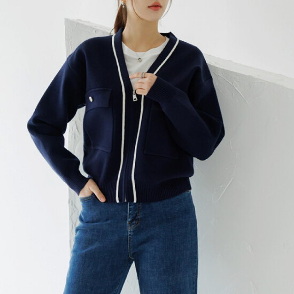 Dedra Saneet Knit Zip Cardigan Cae1001
