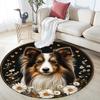 Collie Dog Round Area Rug,Carpet Rug for Living Room Bedroom Sofa Playroom Decor,Non-slip Floor Mat