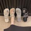 Pearl Rhinestone Sandals Slippers Women's Summer Wear Pinch Feet Fat Wide Set Toes French Roman Beach Platform Wedge Sandals