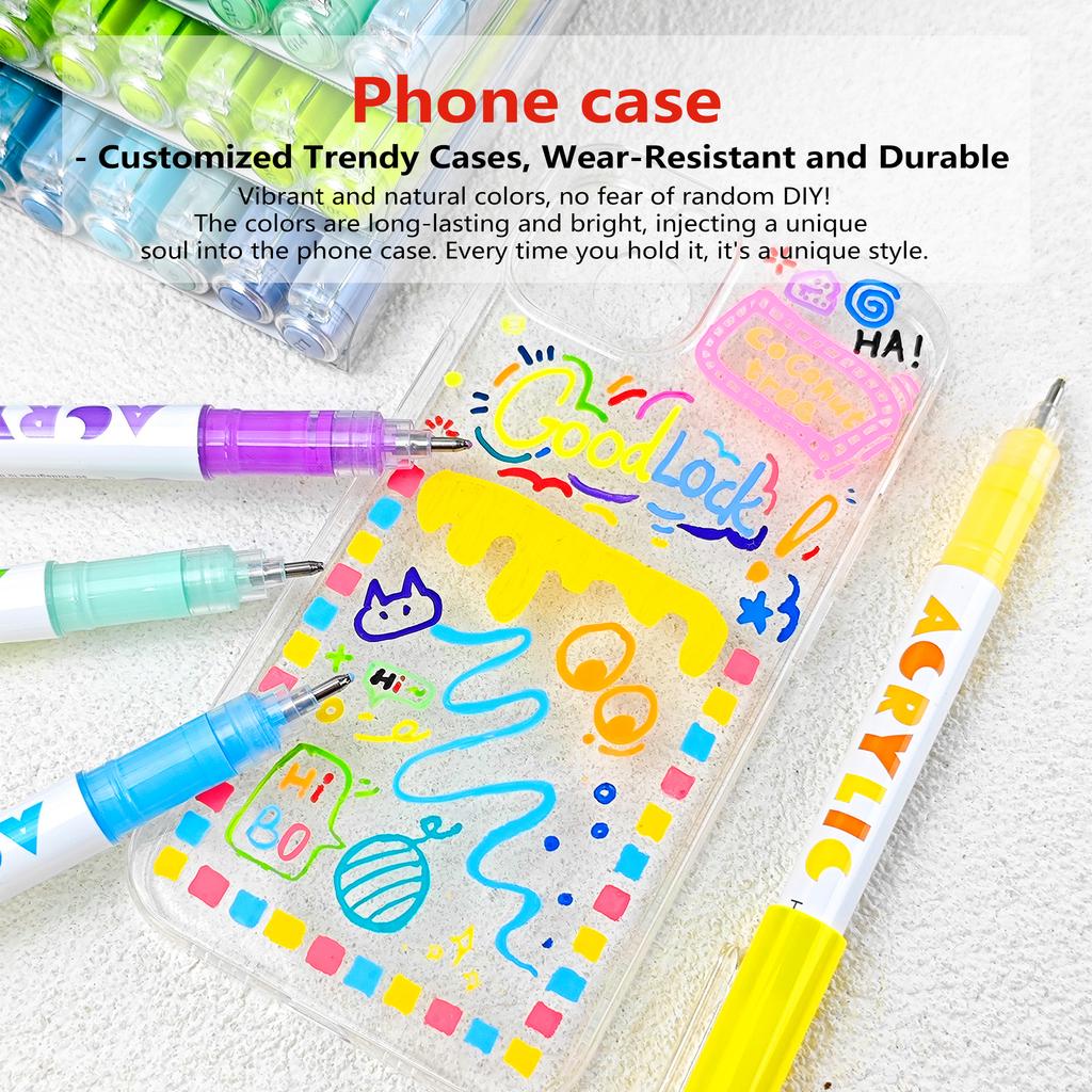 GuangNa 586 Straight Liquid High-gloss Acrylic Marker Pen 72/168 Color Art Painting Graffiti Manual Neutral Pen Large Capacity