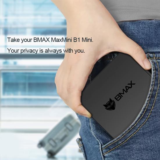 BMAX B1 Мини-ПК Intel N4000 Dual Core 2.6GHz 8GB RAM 128GB SSD WiFi 6 и Bluetooth 5.0 USBx4 порта Dual HDMI