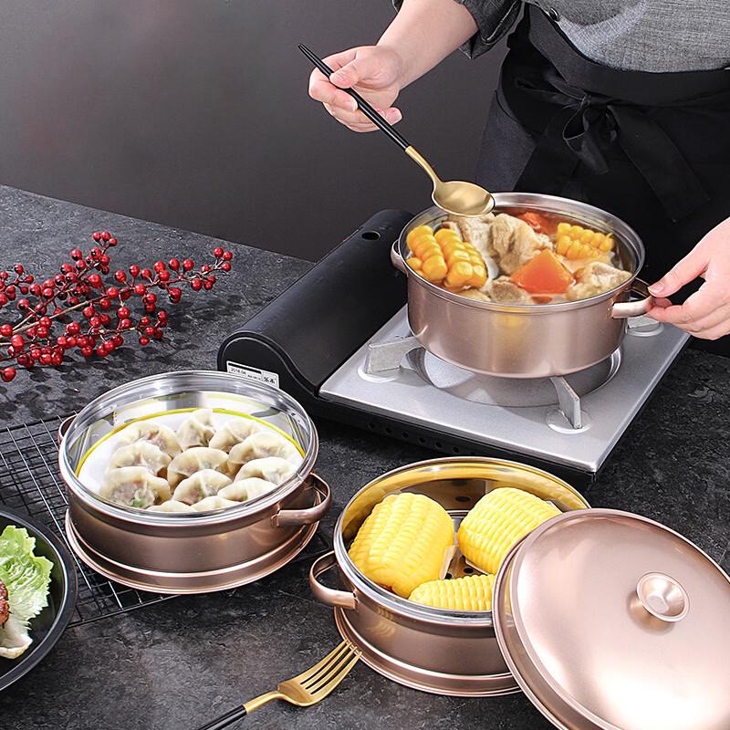 ZISIZ Colorful Stainless Steel Steamer Pot