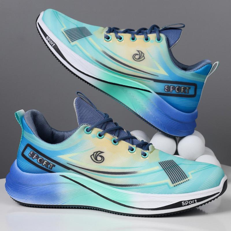 Men's shoes casual shoes 2025 spring new shock-absorbing soft-soled non-slip running shoes breathable mesh sports sports shoes