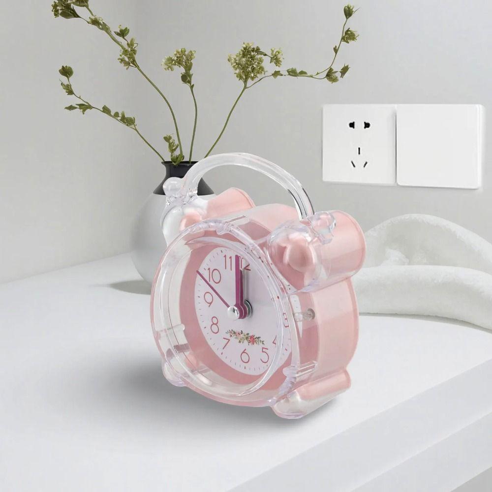 With Light Luminous Alarm Clock Rural Small Desk Clock Fashion Silent Alarm Clock Bedside