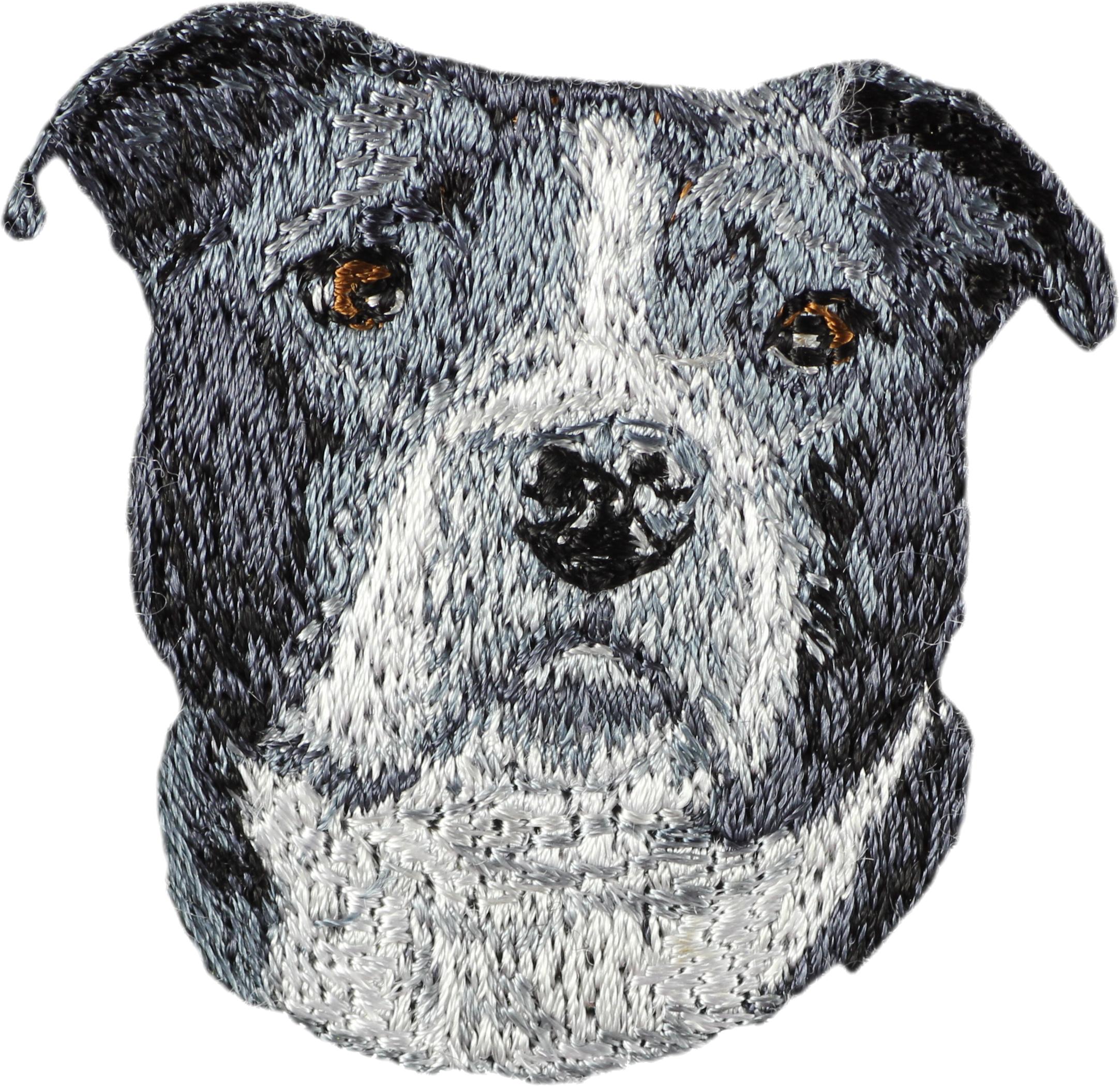 

American Bulldog, Old Country Bulldog - dog-shaped patch, embroidered patch, unique decoration for Art-Dog backpack різнокольорові кольору