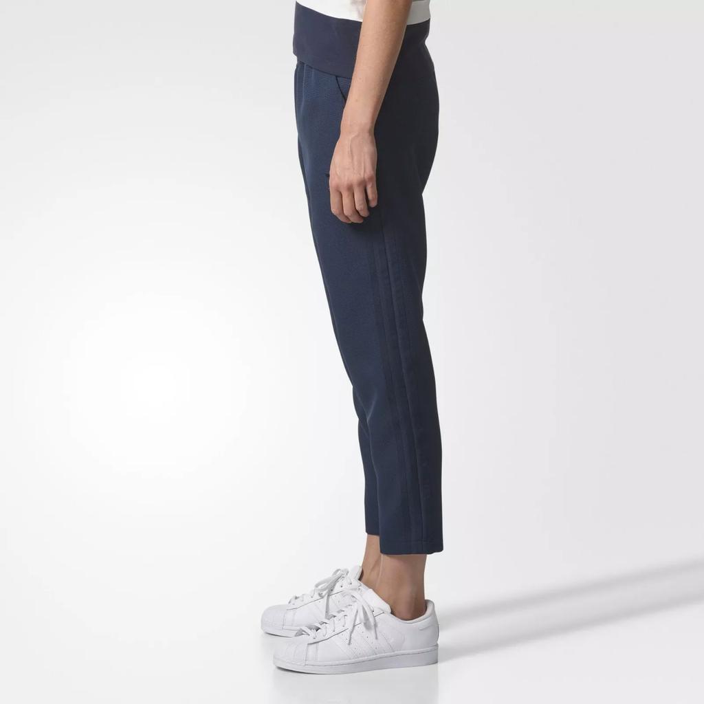 Adidas Originals Solid Color Loose Fit Elastic Waist Casual Pants Women Bottoms Navy BQ7869