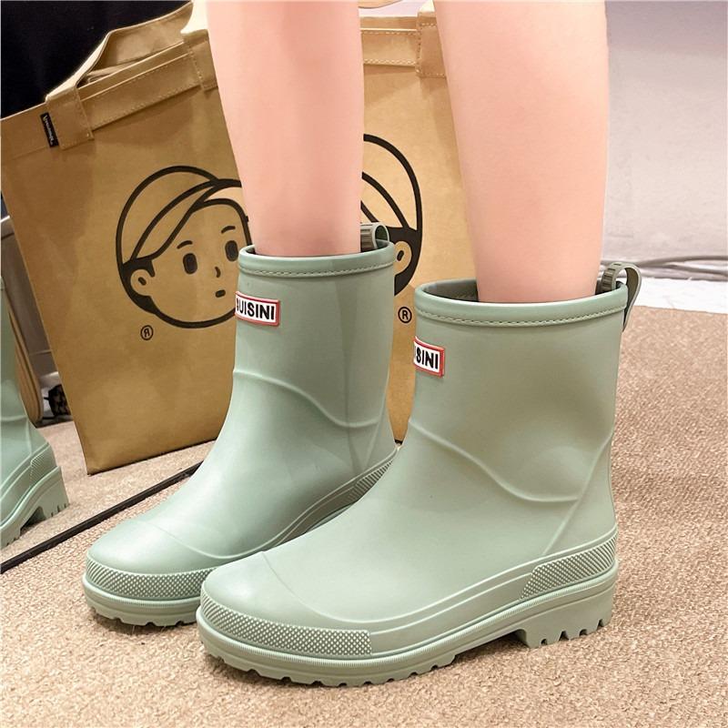 New short rain shoes women's fashion medium rain boots women's trend adult work shoes women