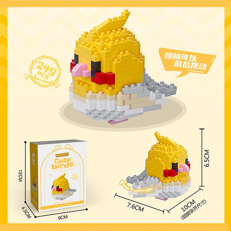 Moe Bird Series Building Blocks Model Cartoon Cute Parrots Sparrows Animal Assembly Bricks Home Decoration Toys Christmas Gifts