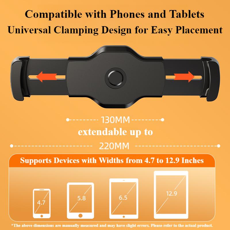 Oatsbasf Saugnapf Tablet Ständer Halter 360° Drehbar Langer Arm Verstellbare Handy Tablet Halterung für iPhone iPad 4,7-12,9" Geräte