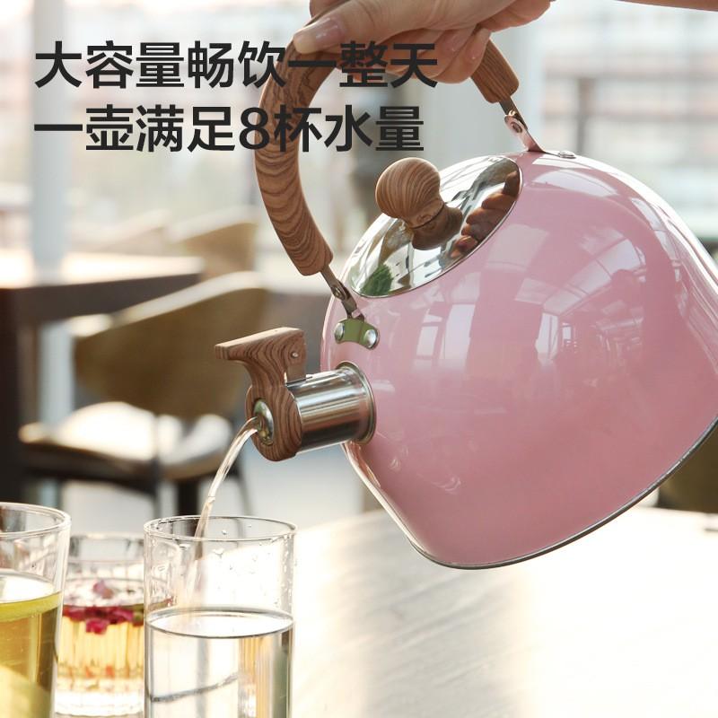 Bollitore Fischione in Acciaio Inossidabile da 2,5L Rosa Moderno per Fornello con Segnale Acustico Forte Uso in Cucina