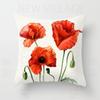 Nordic modern red flower linen pillowcase sofa cushion cover home decoration can be customized for you 40x40 50x50 60x60 45x45