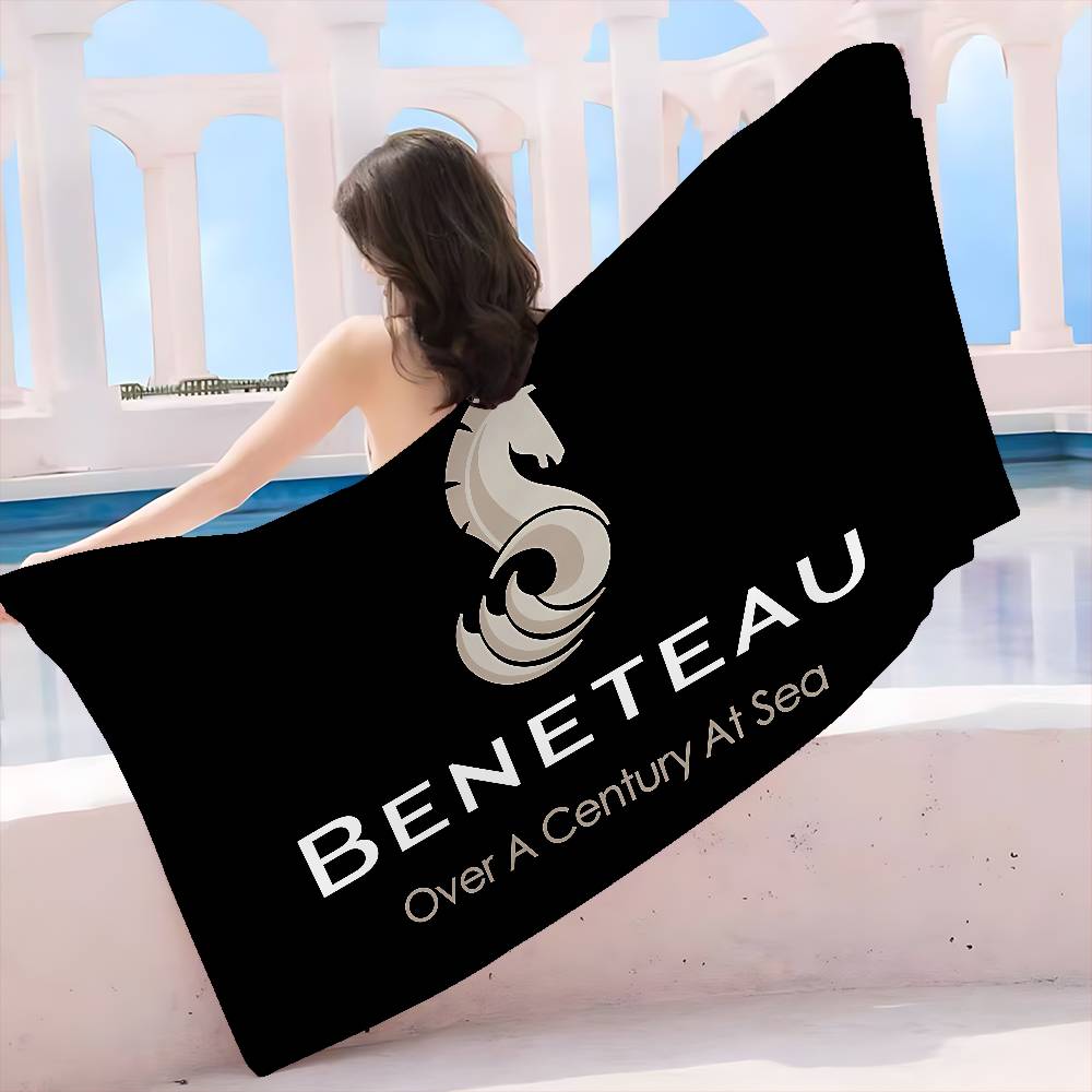 B-BENETEAUS Logo Beach Towel Colorful Bath Towels for Girl Microfiber Quick Dry Sand Free Beach Yoga Spa Gym Pool