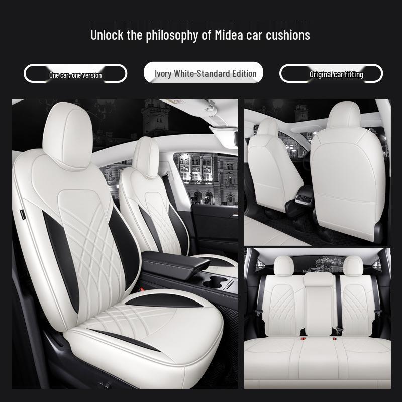 Universal Leather Seat Cushion for Tesla Model Y - All-Season, 5-Seater Fit