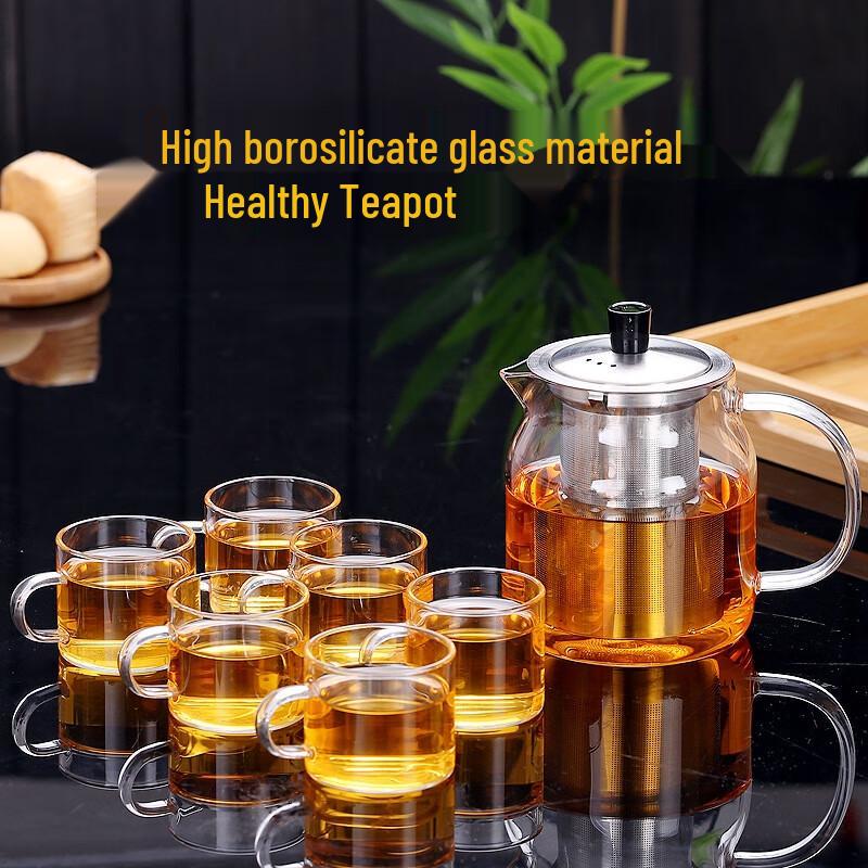 Zhenqi High Borosilicate Glass Teapot with Stainless Steel Infuser