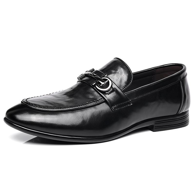 Neue koreanische Version von Business-Formal Herrenschuhen Herren Freizeitlederschuhe Britische bequeme vielseitige atmungsaktive Slipper Herrenlederschuhe