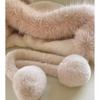 Winter Warm Plush Lacing Pompom Balls Cute Bear Women Cap Fashion Outdoor Windproof Ear Protection Caps