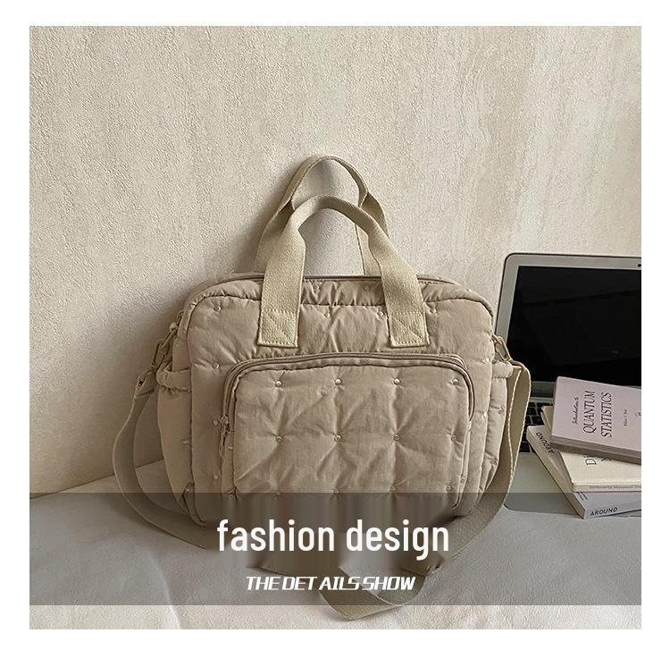 High-End Cotton Mummy Bag: Large Capacity Women's Handheld Shoulder & Crossbody Bag