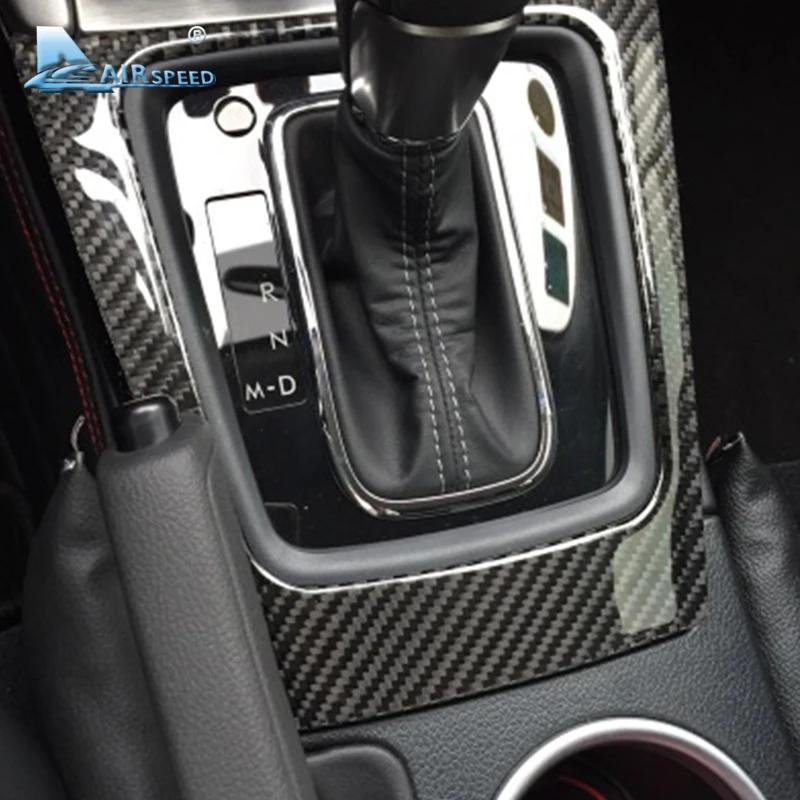 Real Soft Carbon Fiber Sticker for Subaru Forester 2013 2014 2015 2016 Car Center Console Panel Cover Accessories Interior Trim