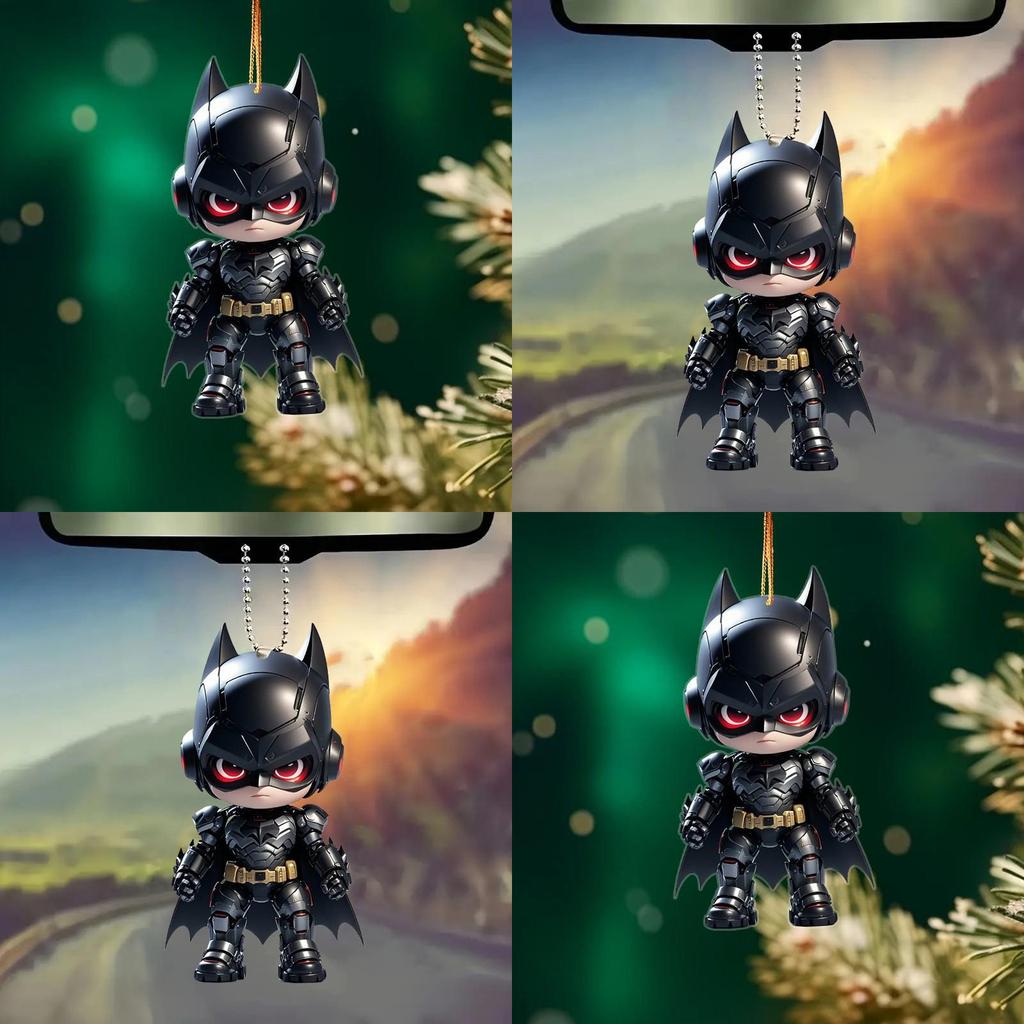 Cute Cartoon Batman Pattern Acrylic Pendant For Vehicle Interior Decor