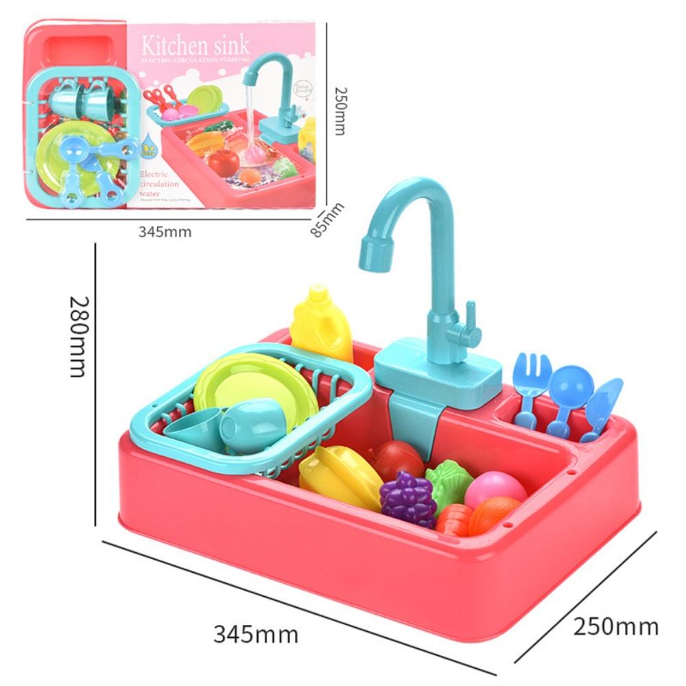 Kids' Kitchen Tools and Gadgets Electric Dishwasher Fruit Vegetable Clean Basin Simulate Circulate Water Toy keuken accessoires
