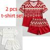 Summer Geometric Wavy Lines Pattern Printed V- Neck Short Sleeved T-Shirt And Shorts Set Women's and Men's T-shirt Shorts Set