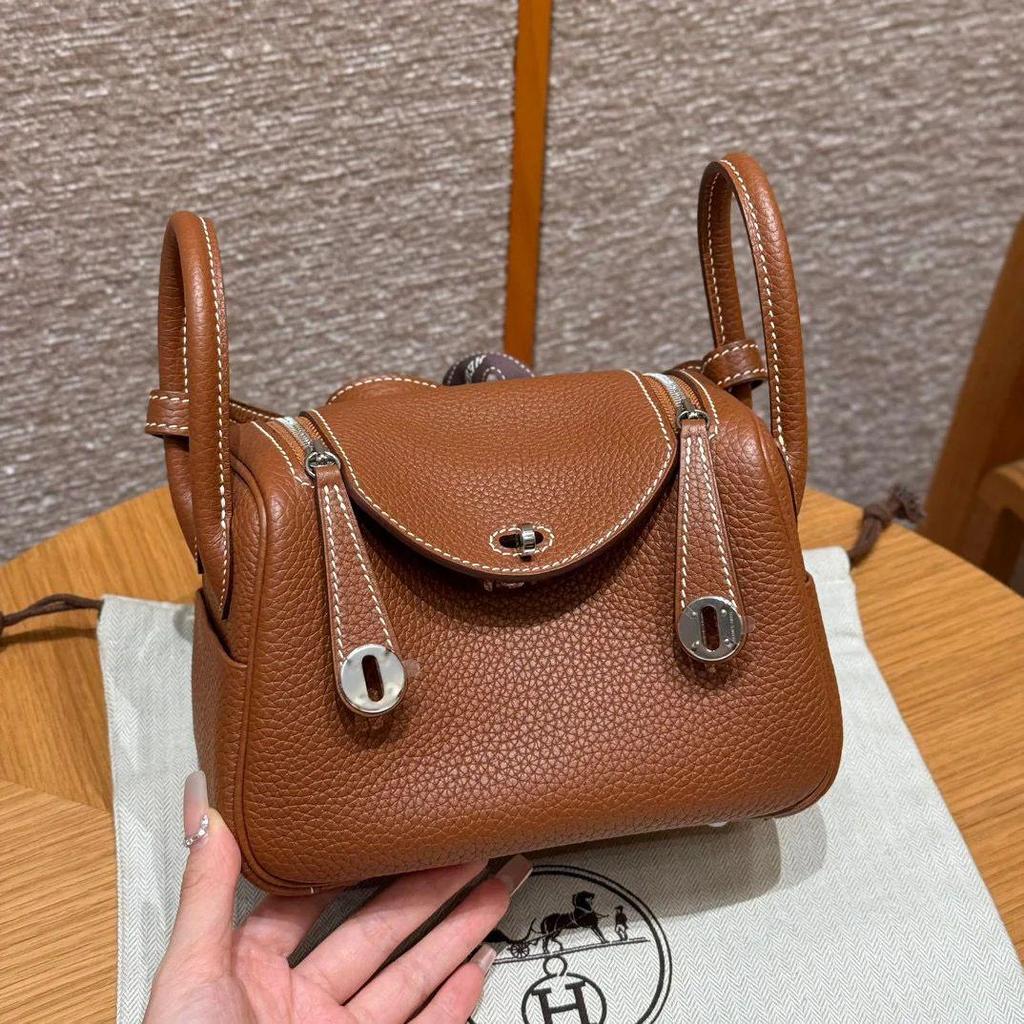 2025 Togo Leather Lindy Shoulder & Crossbody Bag: High-End Genuine Cowhide Women's Handbag