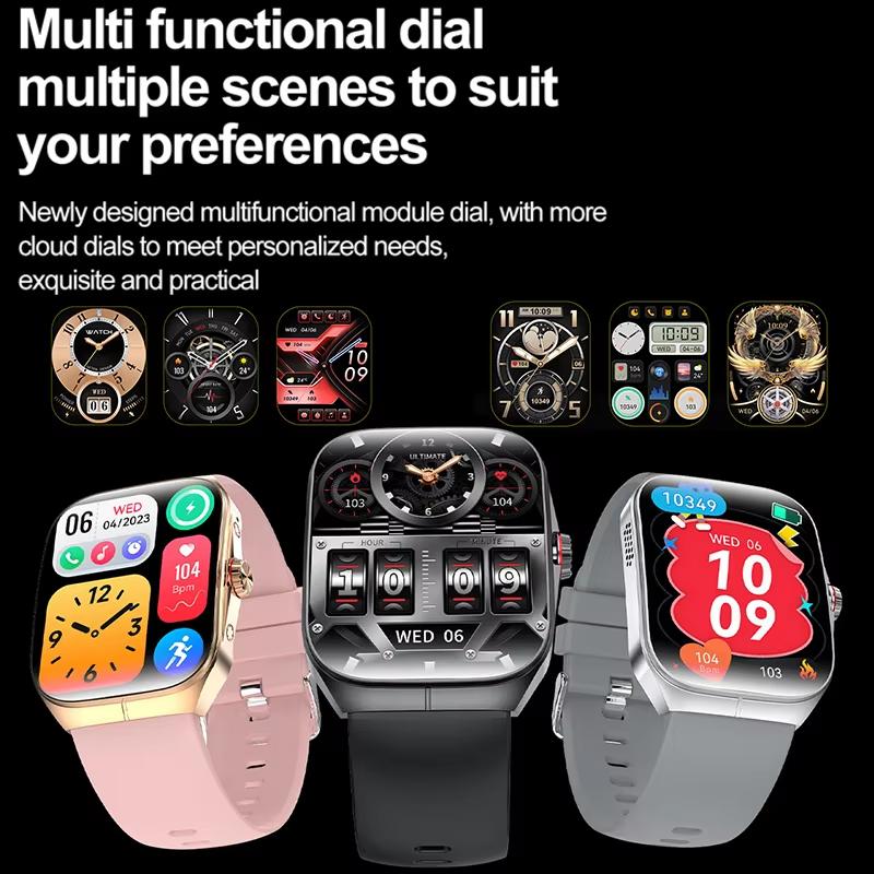 2025 New 1.95 Inch Ultra HD Smart Watch Men GPS Tracking Bluetooth Call NFC Heart Rate Sports Fitness Women Smart Watch for OPPO
